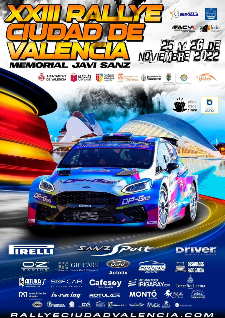El Rally Ciudad de Valencia cierra el sábado la temporada de Rallyes.