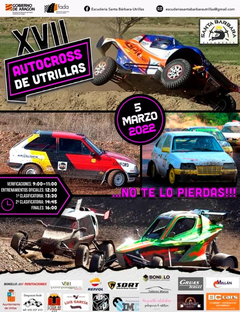 El XVII Autocross de Utrillas reunirá a 26 pilotos en el Circuito El Murciélago