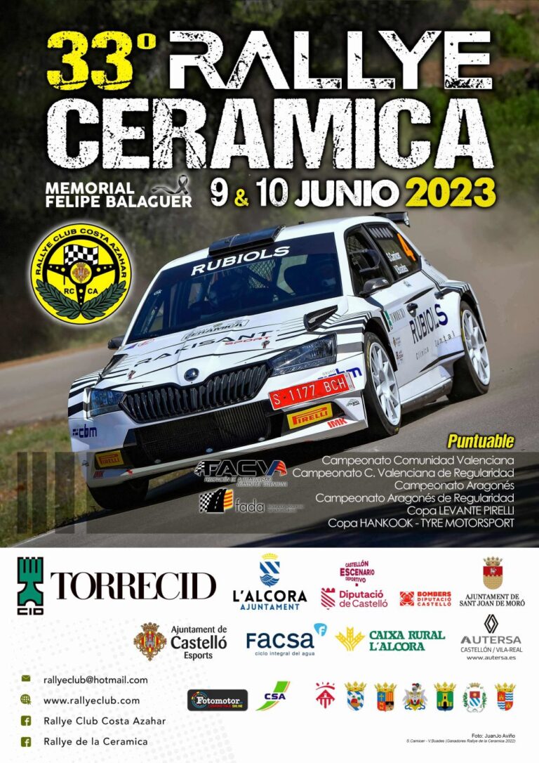 El regional de Rallyes y Regularidad se traslada a Castellón con 10 equipos