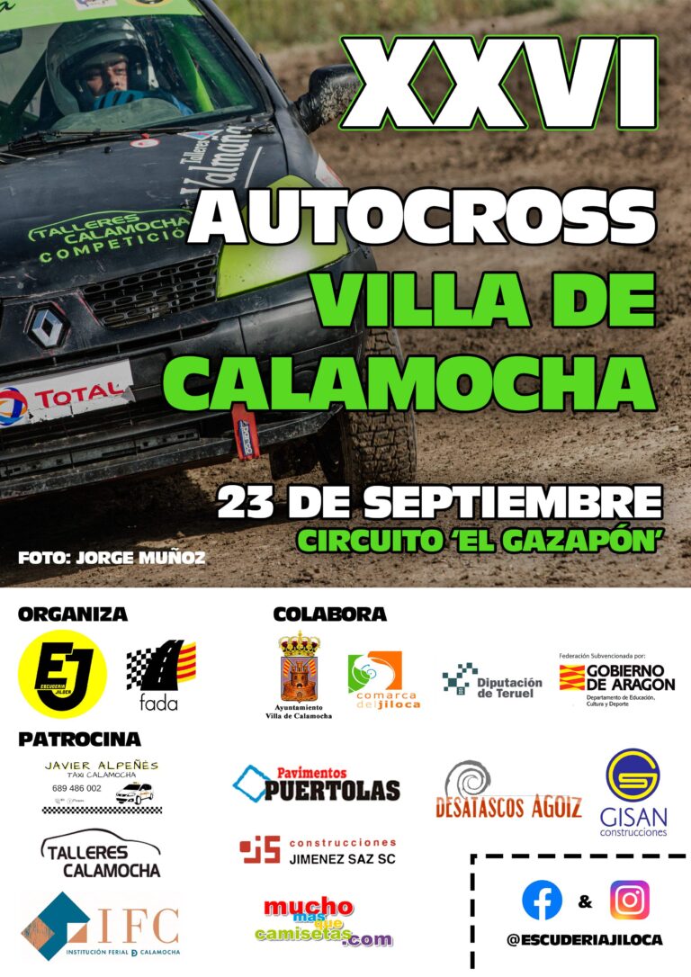 El XXVI Autocross Villa de Calamocha cuenta con 26 pilotos en el primer cierre de inscripciones