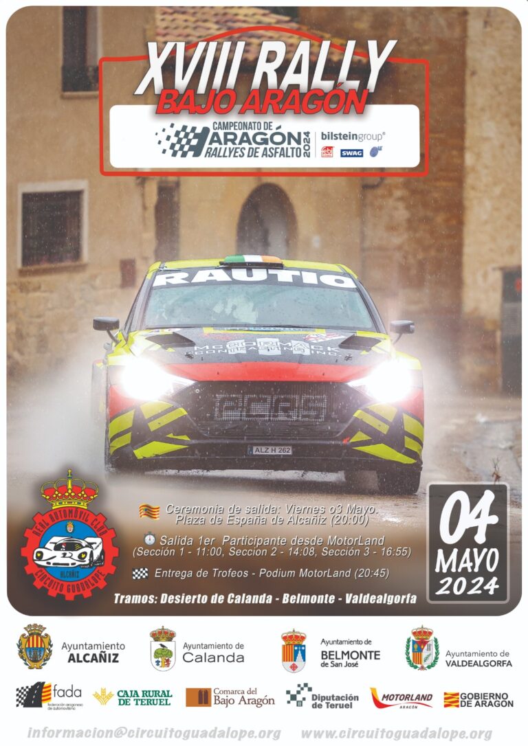 El XVIII Rally Bajo Aragón cuenta con 41 inscritos en el primer cierre