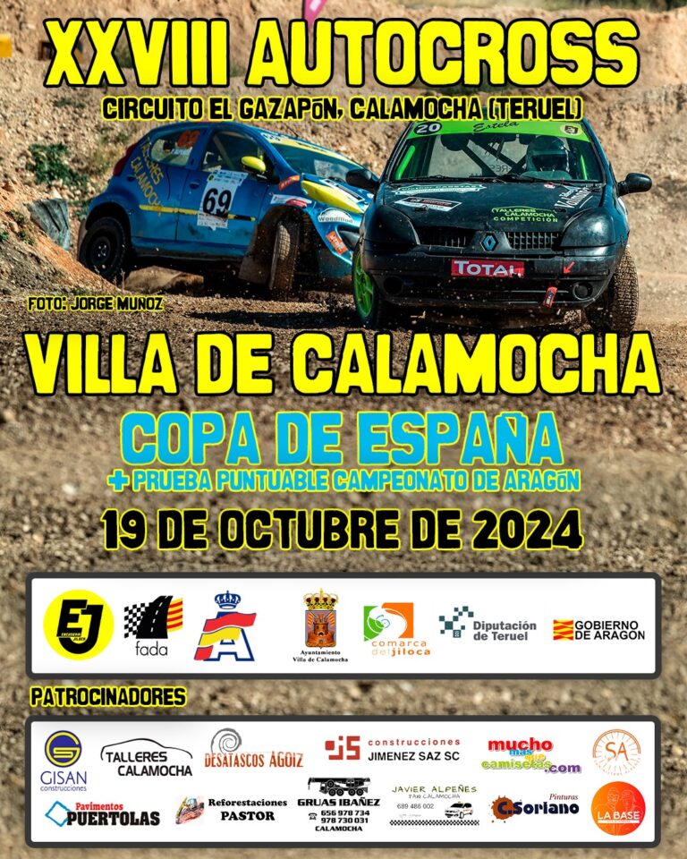 El XXVIII Autocross Villa de Calamocha cuenta con 23 inscritos tras el primer cierre