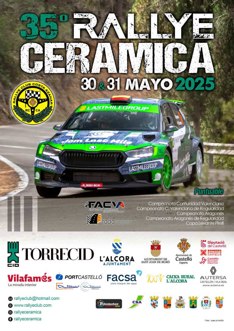 Castellón será escenario de la segunda prueba del regional de Rallyes y Regularidad