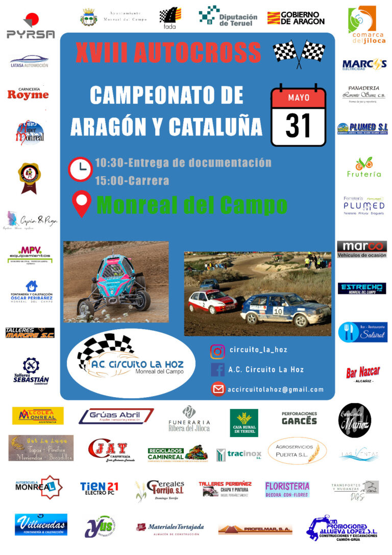 En XVIII Autocross Monreal del Campo reunirá el sábado a 34 pilotos en el Circuito La Hoz